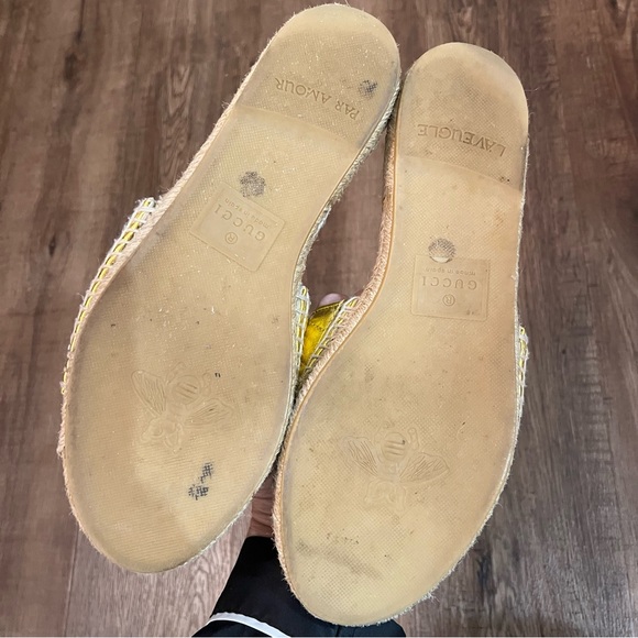 GUCCI interlocking G espadrille sandal gold metallic - Picture 8 of 14